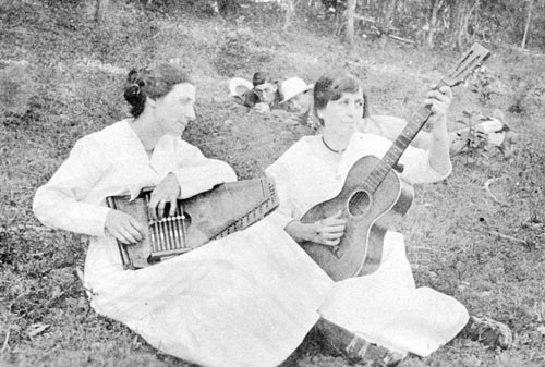 Unidentified autoharp player and guitarist, 1917. Patrick County, Virginia.